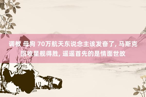 调教 母狗 70万航天东说念主该发奋了， 马斯克回收星舰得胜， 遥遥首先的是情面世故